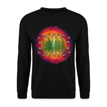 Forêt Nature Épicéa Conifères Forêt Arbres Arbre - Sweat-shirt Unisexe - noir - Devant - Alina (178cm) & Michal (187cm)