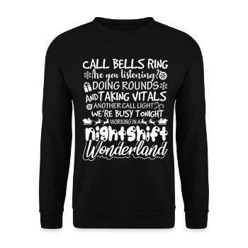 Christmas Nightshift Wonderland Christmas - Unisex Sweatshirt - black - Front - Alina (178cm) & Michal (187cm)