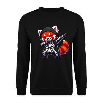 Red Panda Halloween Squelette Enfants Femmes - Sweat-shirt Unisexe - noir - Devant - Alina (178cm) & Michal (187cm)