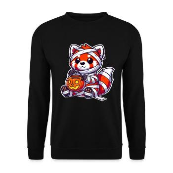 Red Panda Halloween Mummy Kids Women Men - Unisex Sweatshirt - black - Front - Alina (178cm) & Michal (187cm)