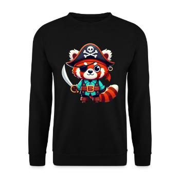 Red Panda Halloween Pirate Kids Women Men - Unisex Sweatshirt - black - Front - Alina (178cm) & Michal (187cm)