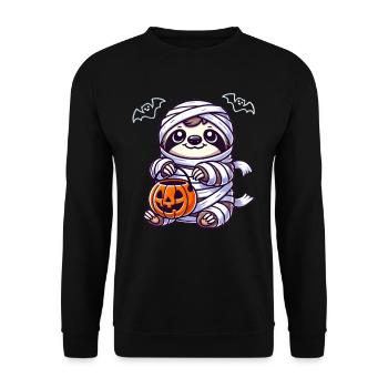 Sloth Halloween Mummy Kids Women Men - Unisex Sweatshirt - black - Front - Alina (178cm) & Michal (187cm)
