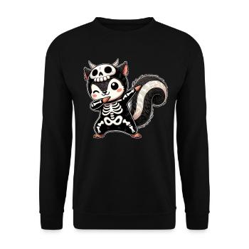 Halloween Skeleton Cute Squirrel Men - Unisex Sweatshirt - black - Front - Alina (178cm) & Michal (187cm)