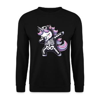 Unicorn Halloween Mummy Cute Unicorn Girl - Unisex Sweatshirt - black - Front - Alina (178cm) & Michal (187cm)