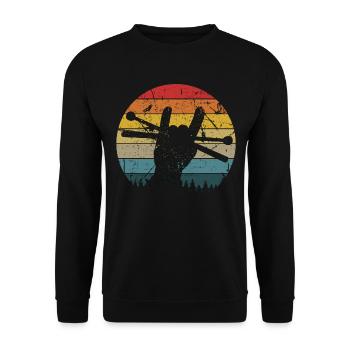 Drums Drums Drumstick Drummer Music Band Rock - Unisex Sweatshirt - black - Front - Alina (178cm) & Michal (187cm)