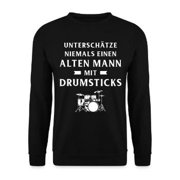 Tambours Tambours Baguette Batteur Musique Groupe Rock - Sweat-shirt Unisexe - noir - Devant - Alina (178cm) & Michal (187cm)