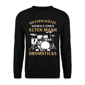 Tambours Tambours Baguette Batteur Musique Groupe Rock - Sweat-shirt Unisexe - noir - Devant - Alina (178cm) & Michal (187cm)
