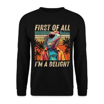 Sarcastic Iguana - Vintage Sunset Style - Unisex Sweatshirt - black - Front - Alina (178cm) & Michal (187cm)