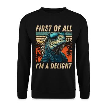 Vintage Iguana - Hoodie Sunset Look - Unisex Sweatshirt - black - Front - Alina (178cm) & Michal (187cm)