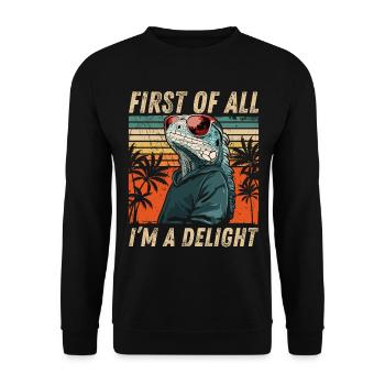 Sarcastic Iguana - Casual Tropical Style - Unisex Sweatshirt - black - Front - Alina (178cm) & Michal (187cm)
