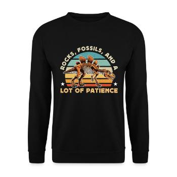Paleontology Rocks Fossils And A Lot Of Geologist - Unisex Pullover - Schwarz - Vorne - Alina (178cm) & Michal (187cm)