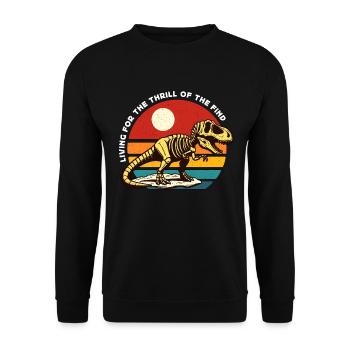 Paleontology Living For The Thrill Fossil Hunter - Unisex Pullover - Schwarz - Vorne - Alina (178cm) & Michal (187cm)