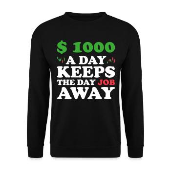 Day Trading Day Trader Bourse Bourse - Sweat-shirt Unisexe - noir - Devant - Alina (178cm) & Michal (187cm)