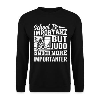 L’école est importante, mais le judo est beaucoup plus important - Sweat-shirt Unisexe - noir - Devant - Alina (178cm) & Michal (187cm)