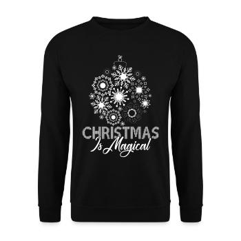 Christmas Is Magical - Unisex Sweatshirt - black - Front - Alina (178cm) & Michal (187cm)