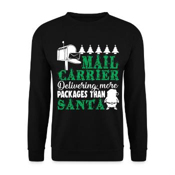 Christmas Mail Carrier Delivering More Packages - Unisex Sweatshirt - black - Front - Alina (178cm) & Michal (187cm)