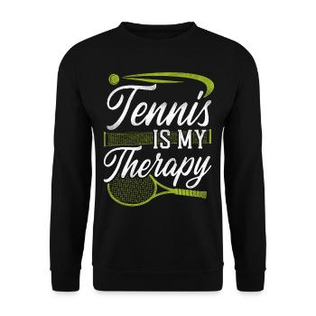 Drôle de joueur de tennis Raquette Tennis - Sweat-shirt Unisexe - noir - Devant - Alina (178cm) & Michal (187cm)