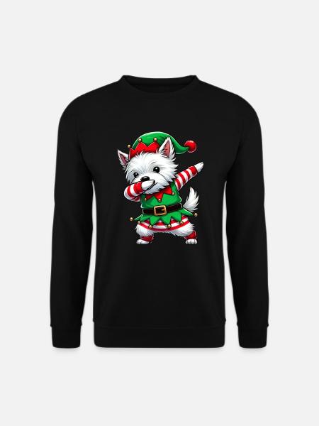 Noël Westi Elf Funny West Highland Terrier - Sweat-shirt Unisexe - noir