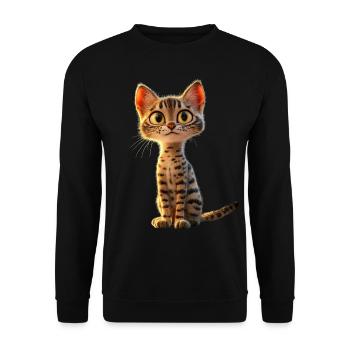 Savannah Cat Cat Mom Cute Serval Leopard Cats - Unisex Sweatshirt - black - Front - Alina (178cm) & Michal (187cm)