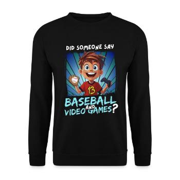 13e anniversaire de baseball et de jeux pour les jeunes de 13 ans - Sweat-shirt Unisexe - noir - Devant - Alina (178cm) & Michal (187cm)