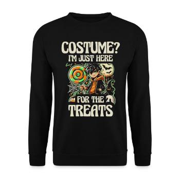 Costume I'm just here for the goodies, Halloween - Unisex Sweatshirt - black - Front - Alina (178cm) & Michal (187cm)