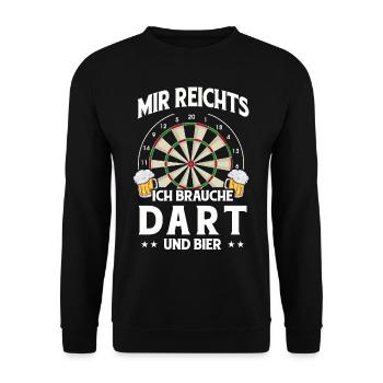 Dart Geschenk Dartboard Dartspieler Bullseye - Unisex Pullover - Schwarz - Vorne - Alina (178cm) & Michal (187cm)