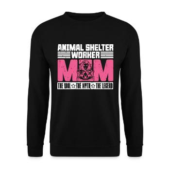 Animal Shelter Worker Mom The Idol The Dog Lover - Unisex Sweatshirt - black - Front - Alina (178cm) & Michal (187cm)
