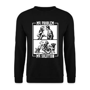 Animal Shelter My Problem My Pictogram Dad Mom - Unisex Sweatshirt - black - Front - Alina (178cm) & Michal (187cm)