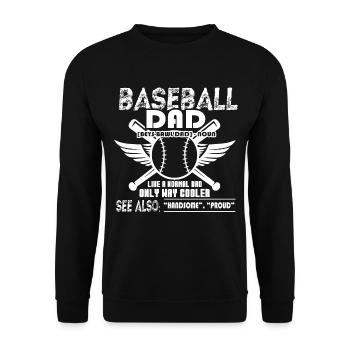 Baseball Dad Is Cooler - Unisex Sweatshirt - black - Front - Alina (178cm) & Michal (187cm)