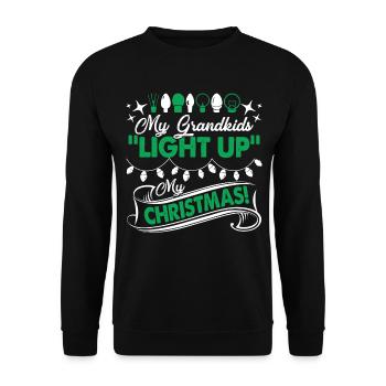 Christmas My Grandkids Light Up My Chrismast - Unisex Sweatshirt - black - Front - Alina (178cm) & Michal (187cm)