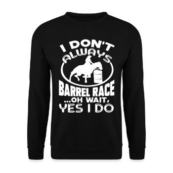 I Always Barrel Racing - Unisex Sweatshirt - black - Front - Alina (178cm) & Michal (187cm)