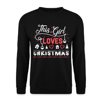 Christmas This Girl Loves Christmas - Unisex Sweatshirt - black - Front - Alina (178cm) & Michal (187cm)