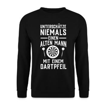 Dart Gift Dartboard Darts Player Bullseye - Unisex Sweatshirt - black - Front - Alina (178cm) & Michal (187cm)