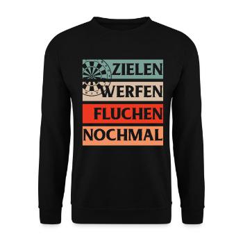 Dart Gift Dartboard Darts Player Bullseye - Unisex Sweatshirt - black - Front - Alina (178cm) & Michal (187cm)