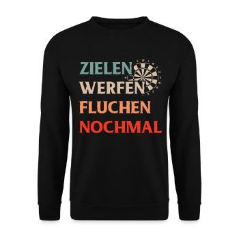 Dart Gift Dartboard Darts Player Bullseye - Unisex Sweatshirt - black - Front - Alina (178cm) & Michal (187cm)