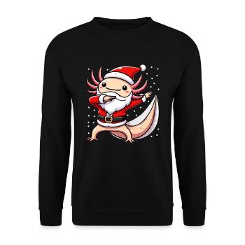 Weihnachten Axolotl Weihnachtsmann Lustiger - Unisex Pullover - Schwarz - Vorne - Alina (178cm) & Michal (187cm)