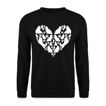 Rough Collie Heart Rough Collie Silhouettes - Unisex Sweatshirt - black - Front - Alina (178cm) & Michal (187cm)