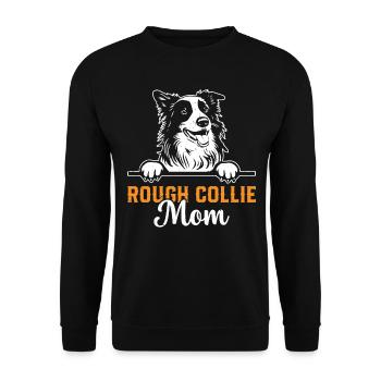 Rough Collie Mom Rough Collie Dog Lover Rough Coll - Unisex Sweatshirt - black - Front - Alina (178cm) & Michal (187cm)