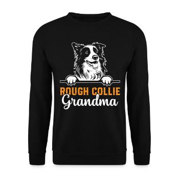 Rough Collie Grandma Rough Collie Dog Lover - Unisex Sweatshirt - black - Front - Alina (178cm) & Michal (187cm)