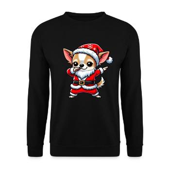Christmas Chihuahua Santa Funny Chihuahua - Unisex Sweatshirt - black - Front - Alina (178cm) & Michal (187cm)