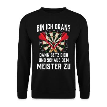Cadeau de fléchettes Jeu de fléchettes Bullseye - Sweat-shirt Unisexe - noir - Devant - Alina (178cm) & Michal (187cm)
