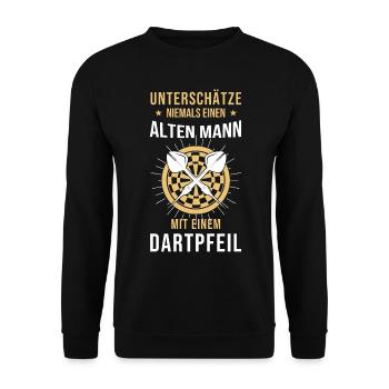 Dart Geschenk Dartboard Dartspieler Bullseye - Unisex Pullover - Schwarz - Vorne - Alina (178cm) & Michal (187cm)