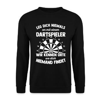 Dart Gift Dartboard Darts Player Bullseye - Unisex Sweatshirt - black - Front - Alina (178cm) & Michal (187cm)