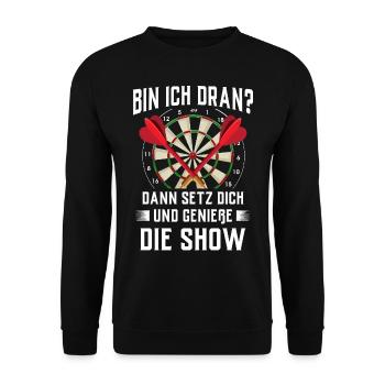 Dart Gift Dartboard Darts Player Bullseye - Unisex Sweatshirt - black - Front - Alina (178cm) & Michal (187cm)
