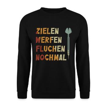 Dart Gift Dartboard Darts Player Bullseye - Unisex Sweatshirt - black - Front - Alina (178cm) & Michal (187cm)