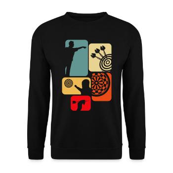 Dart Gift Dartboard Darts Player Bullseye - Unisex Sweatshirt - black - Front - Alina (178cm) & Michal (187cm)