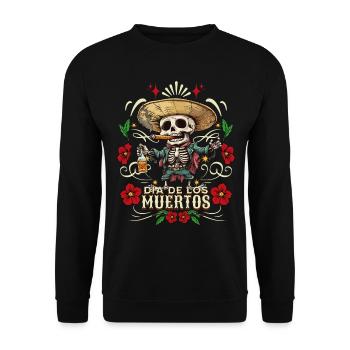 Dia De Los Muertos Skull Skull Tequilla - Unisex Sweatshirt - black - Front - Alina (178cm) & Michal (187cm)