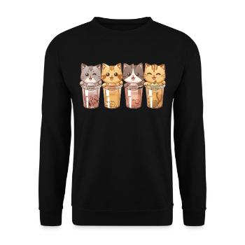 Bubble Tea Boba BubbleTea Kawaii Japan Tea Kpop - Unisex Sweatshirt - black - Front - Alina (178cm) & Michal (187cm)