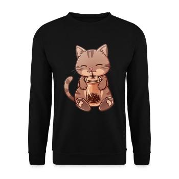 Bubble Tea Boba BubbleTea Kawaii Japan Tea Kpop - Unisex Sweatshirt - black - Front - Alina (178cm) & Michal (187cm)