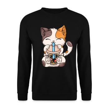 Bubble Tea Boba BubbleTea Kawaii Japan Tea Kpop - Unisex Sweatshirt - black - Front - Alina (178cm) & Michal (187cm)